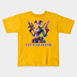 Fortnite inspired female dog warrior Kids T-Shirt